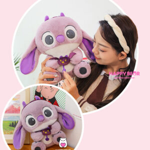Gấu bông stick tím ôm quái HAPPY BEAR size 60CM