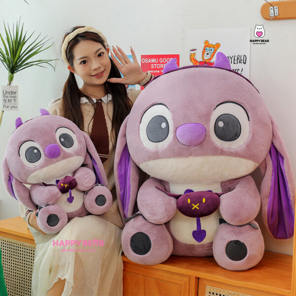 Gấu bông stick tím ôm quái HAPPY BEAR size 60CM