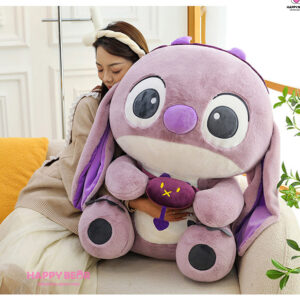 Gấu bông stick tím ôm quái HAPPY BEAR size 60CM