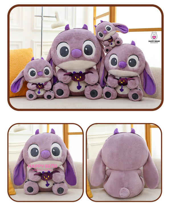 Gấu bông stick tím ôm quái HAPPY BEAR size 60CM