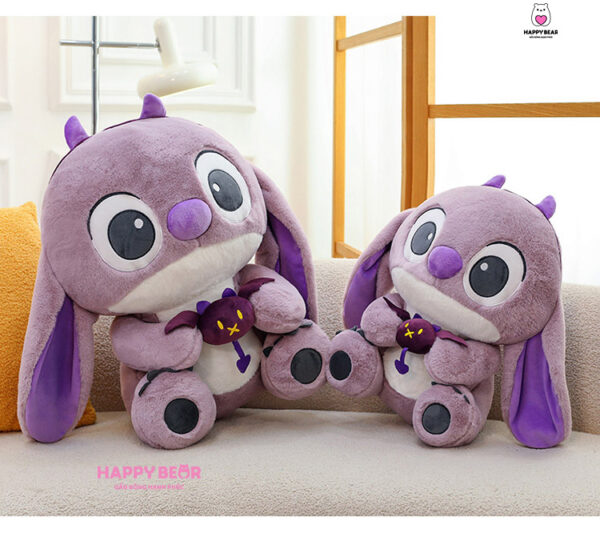 Gấu bông stick tím ôm quái HAPPY BEAR size 60CM