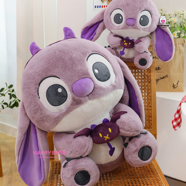 Gấu bông stick tím ôm quái HAPPY BEAR size 60CM