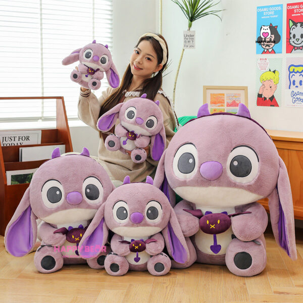 Gấu bông stick tím ôm quái HAPPY BEAR size 60CM