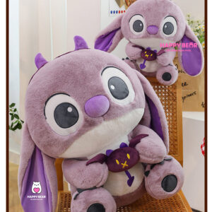 Gấu bông stick tím ôm quái HAPPY BEAR size 60CM