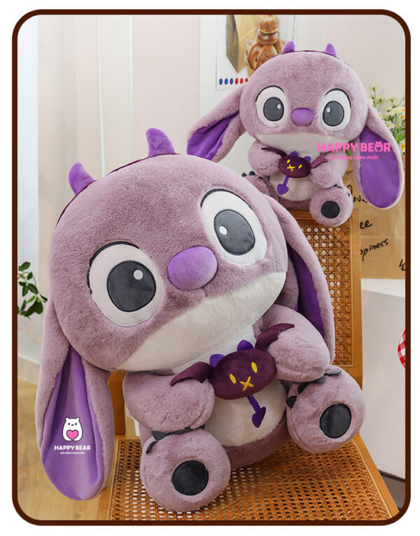 Gấu bông stick tím ôm quái HAPPY BEAR size 60CM
