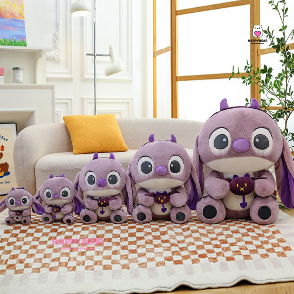 Gấu bông stick tím ôm quái HAPPY BEAR size 60CM