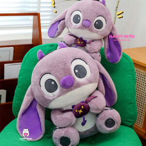 Gấu bông stick tím ôm quái HAPPY BEAR size 60CM