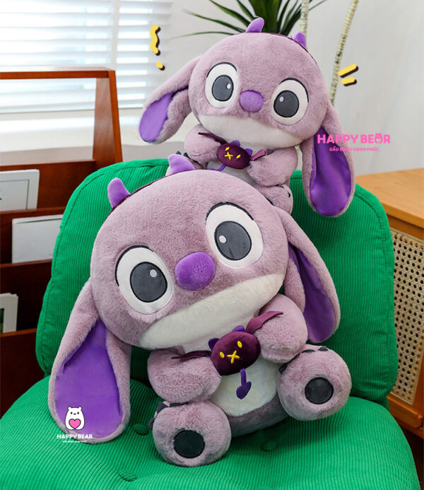 Gấu bông stick tím ôm quái HAPPY BEAR size 60CM