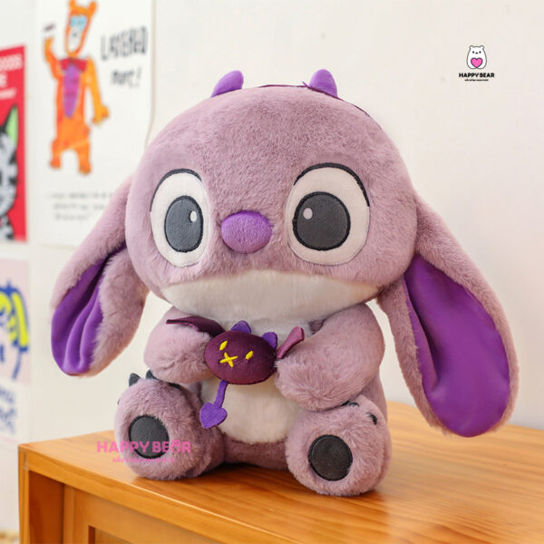 Gấu bông stick tím ôm quái HAPPY BEAR size 60CM