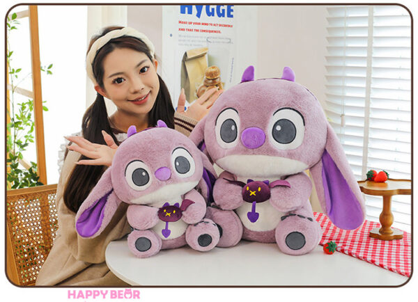 Gấu bông stick tím ôm quái HAPPY BEAR size 60CM
