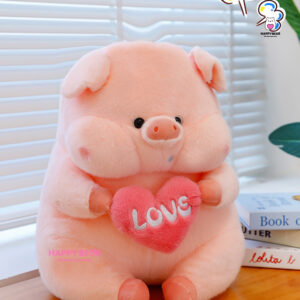Gấu Bông Heo Ôm Trái Tim Thêu Love Dễ Thương HAPPY BEAR size 60CM