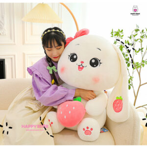 Gấu bông thỏ tai dài dễ thương ôm dâu HAPPY BEAR size 60CM