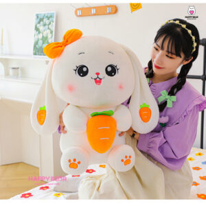 Gấu bông thỏ tai dài dễ thương ôm cà rốt HAPPY BEAR size 60CM