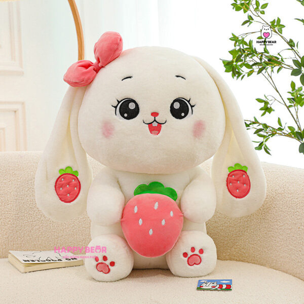 Gấu bông thỏ tai dài dễ thương ôm dâu HAPPY BEAR size 60CM