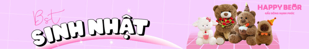 Banner BST Gấu Bông Sinh Nhật Happy Bear
