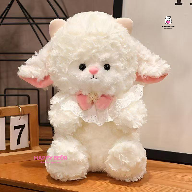 Cừu Bông Dễ Thương HP140 - HAPPY BEAR 18 Cừu Bông Dễ Thương Sinh Nhật Yếm Cao Cấp HAPPY BEAR HP140