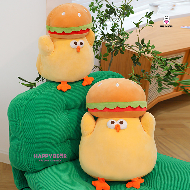 Gấu Bông Gà Vàng Hamburger HP146 - HAPPY BEAR 14 Gấu Bông Gà Vàng Hamburger HP146 - HAPPY BEAR