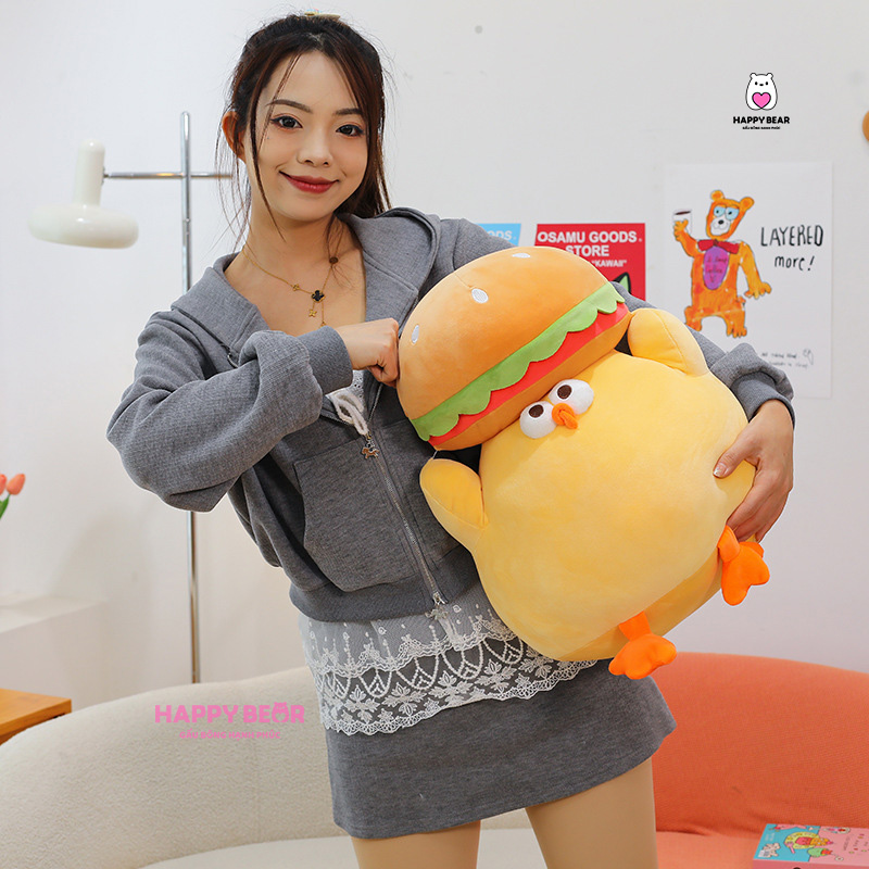 Gấu Bông Gà Vàng Hamburger HP146 - HAPPY BEAR 15 Gấu Bông Gà Vàng Hamburger HP146 - HAPPY BEAR