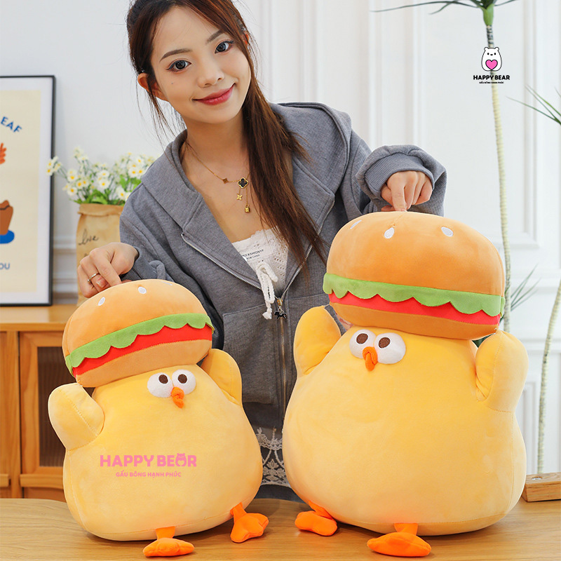 Gấu Bông Gà Vàng Hamburger HP146 - HAPPY BEAR 16 Gấu Bông Gà Vàng Hamburger HP146 - HAPPY BEAR
