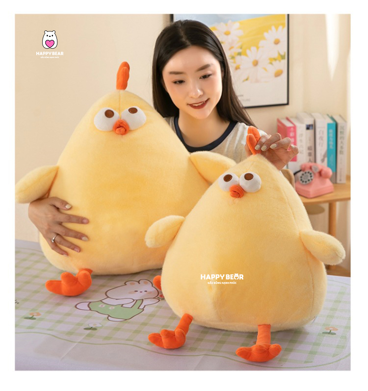 Gấu Bông Gà Vàng HP145 - HAPPY BEAR 20 Gấu Bông Gà Vàng Béo Dễ Thương HAPPY BEAR size 60CM