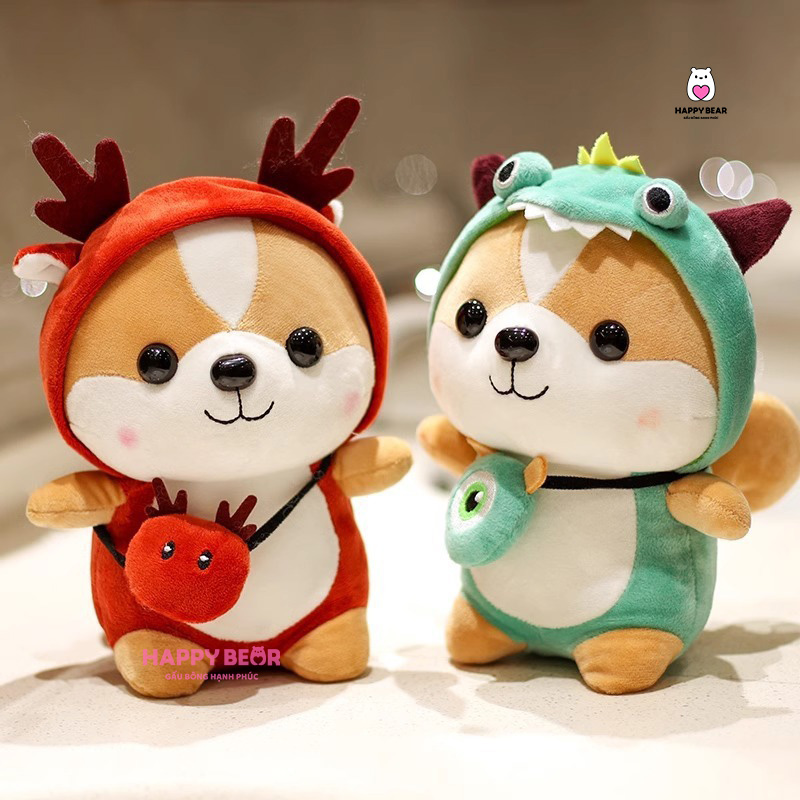 Gấu Bông Shiba Cosplay Khủng Long, Nai Đỏ HP11 - HAPPY BEAR