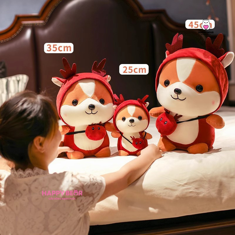 Gấu Bông Shiba Cosplay Nai Đỏ HP11 - HAPPY BEAR