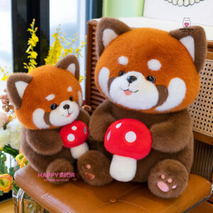 Gấu Bông Cáo Dễ Thương Mềm Mịn Ôm Nấm Đỏ HP153 - HAPPY BEAR