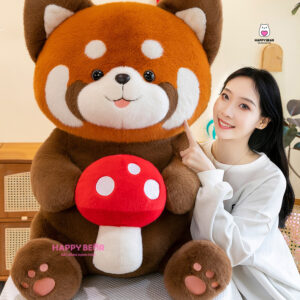 Gấu Bông Cáo Dễ Thương Mềm Mịn Ôm Nấm Đỏ HP153 - HAPPY BEAR