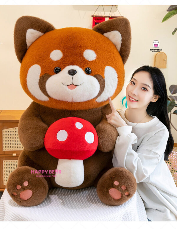 Gấu Bông Cáo Dễ Thương Mềm Mịn Ôm Nấm Đỏ HP153 - HAPPY BEAR