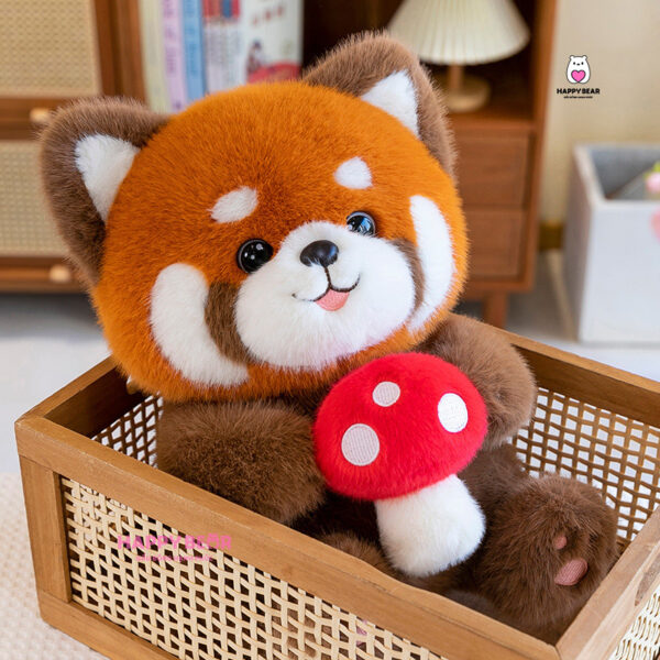 Gấu Bông Cáo Dễ Thương Mềm Mịn Ôm Nấm Đỏ HP153 - HAPPY BEAR