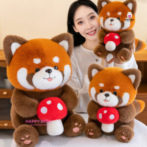 Gấu Bông Cáo Dễ Thương Mềm Mịn Ôm Nấm Đỏ HP153 - HAPPY BEAR