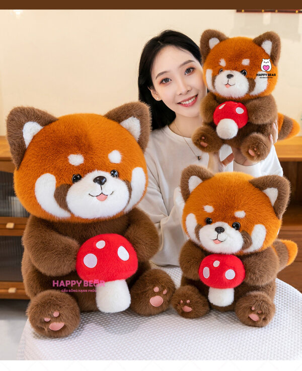 Gấu Bông Cáo Dễ Thương Mềm Mịn Ôm Nấm Đỏ HP153 - HAPPY BEAR