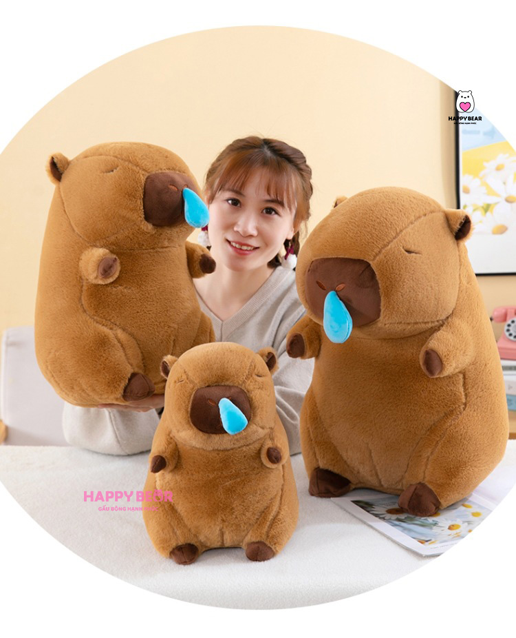Gấu Bông Capybara Kéo Mũi HP24 - HAPPY BEAR 25 Gấu bông capybara kéo mũi HP24 - HAPPY BEAR