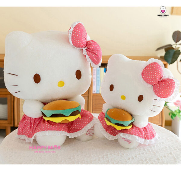 Gấu Bông Hello Kitty Ôm Bánh Hamburger HP157- HAPPY BEAR