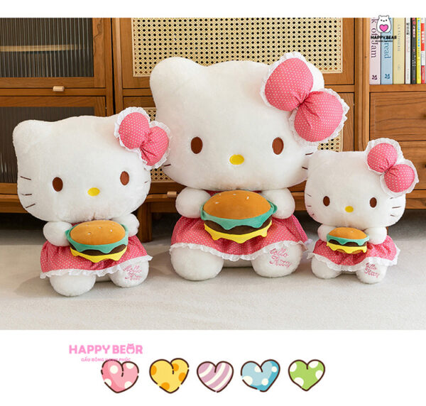 Gấu Bông Hello Kitty Ôm Bánh Hamburger HP157- HAPPY BEAR