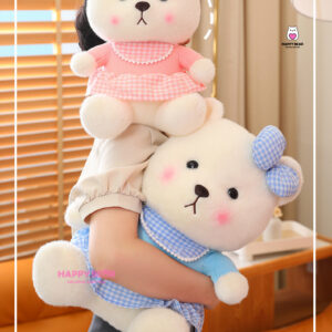 Gấu Bông Lena Trắng Mặc Yếm Dễ Thương HP150 - HAPPY BEAR