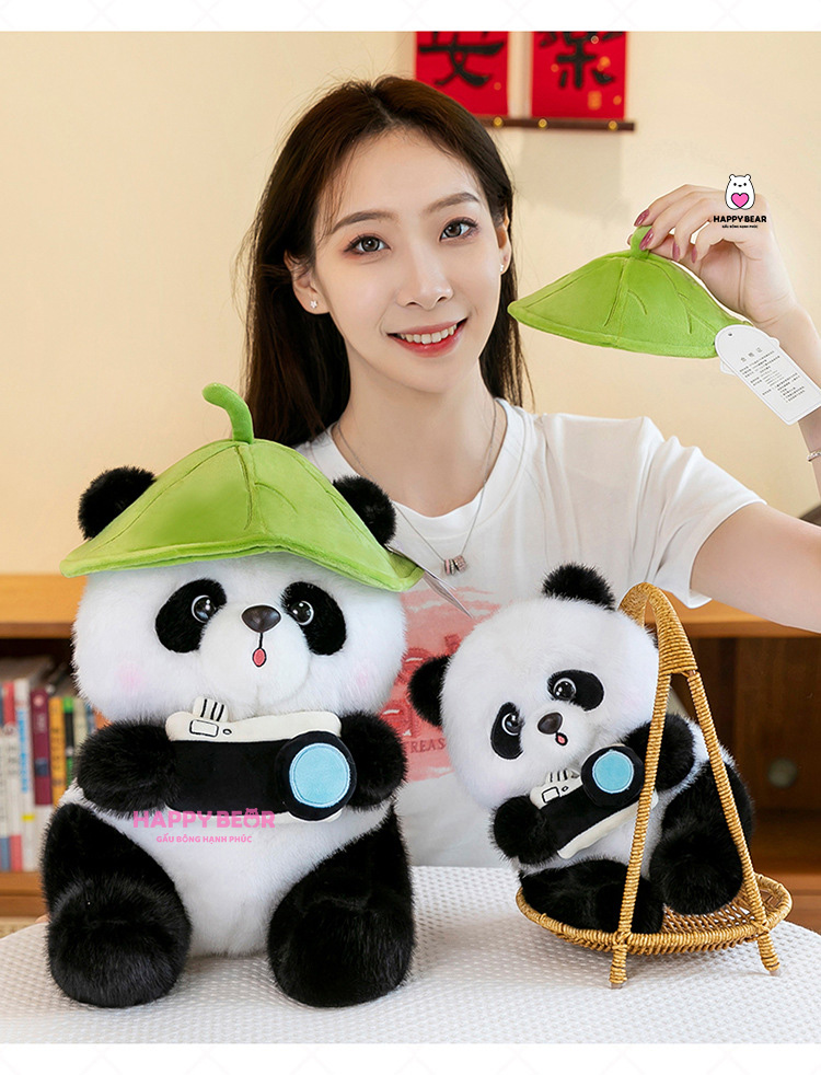 Gấu Bông Panda Đội Mũ Dễ Thương HAPPY BEAR HP168
