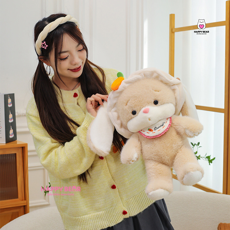 Gấu Bông Thỏ Tai Dài Ôm Tao Và Ôm Cà Rốt HAPPY BEAR HP161