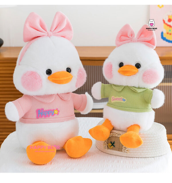 Gấu Bông Vịt Đeo Nơ Hồng Happy Dễ Thương HP163 - HAPPY BEAR