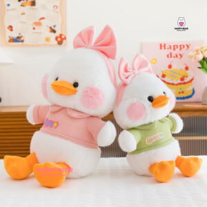 Gấu Bông Vịt Đeo Nơ Hồng Happy Dễ Thương HP163 - HAPPY BEAR