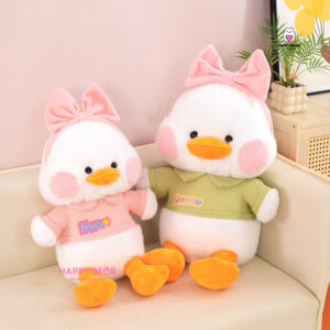 Gấu Bông Vịt Đeo Nơ Hồng Happy Dễ Thương HP163 - HAPPY BEAR