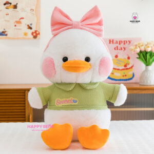 Gấu Bông Vịt Đeo Nơ Hồng Happy Dễ Thương HP163 - HAPPY BEAR