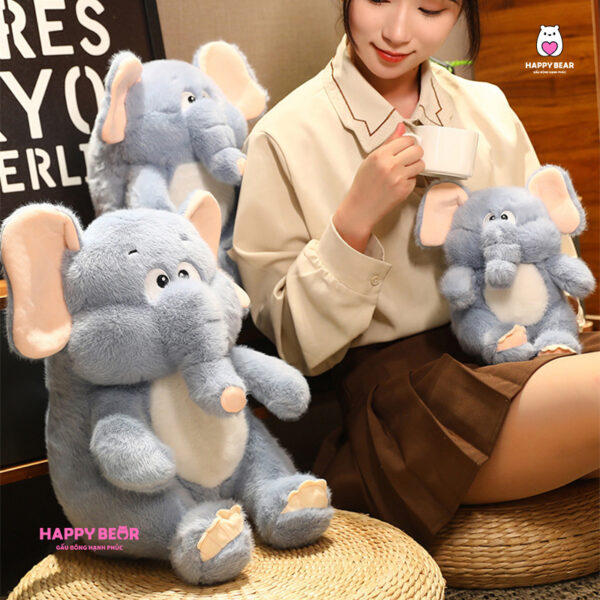 Gấu Bông Voi Xám Dễ Thương Lông Mềm HP148 - HAPPY BEAR